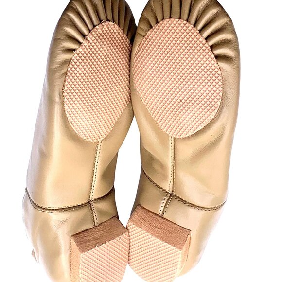 Jazz Bootie Dance Shoes Split Sole Tan Center Gore Unisex Childs Size 2 Caramel - Picture 5 of 7
